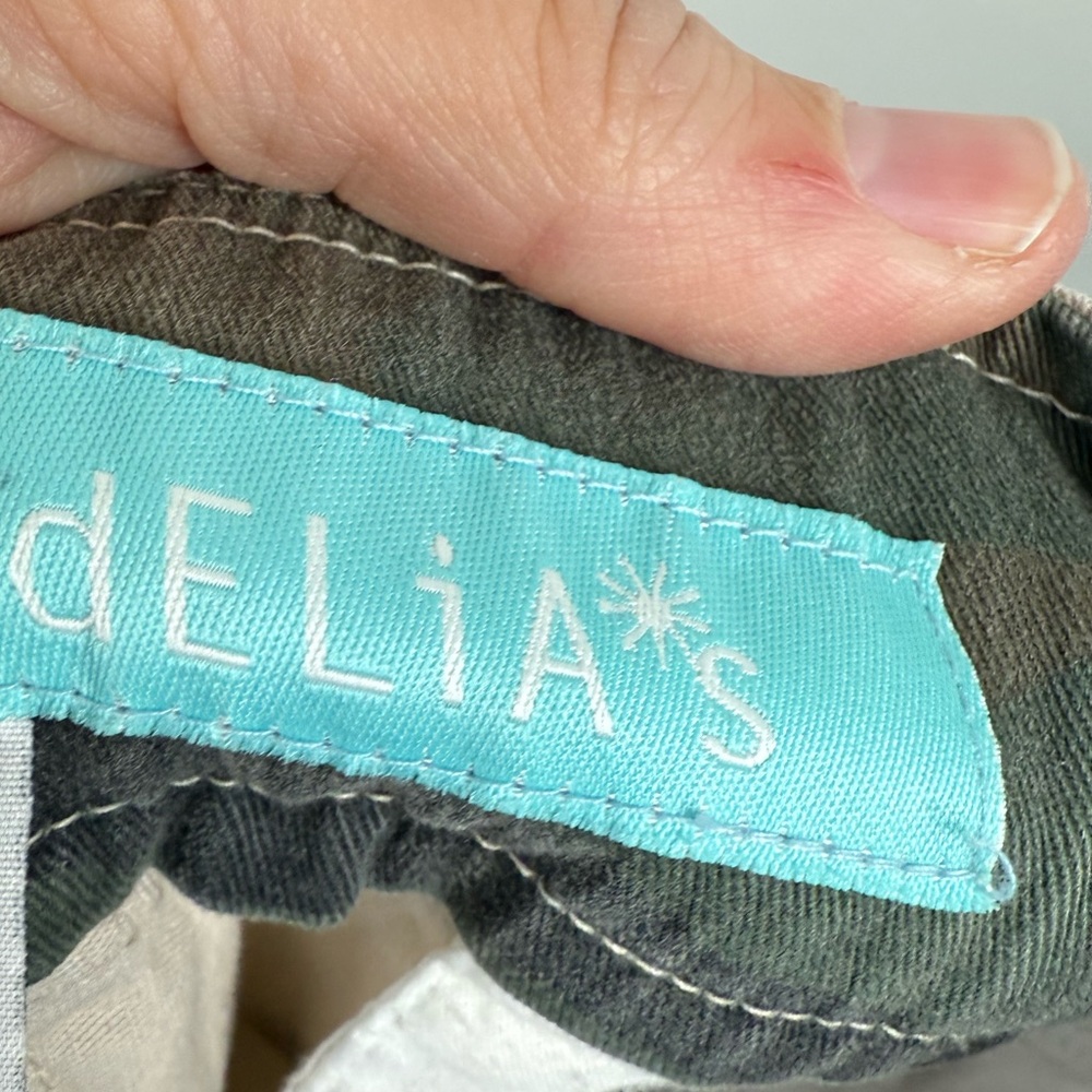 90s Vintage Delias Flare Khakis 100% Cotton Pants Size 5/6 - Picture 6 of 10